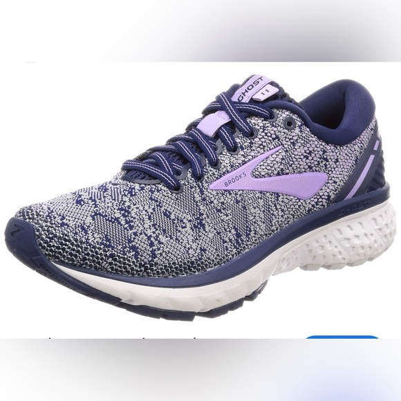 Brooks Women's Ghost 11 Athletic Shoes - Blue and White - Picture 1 of 6